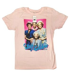 The Golden Girls Stay Golden Pink Graphic T‎ Shirt ABC Studios Medium NEW